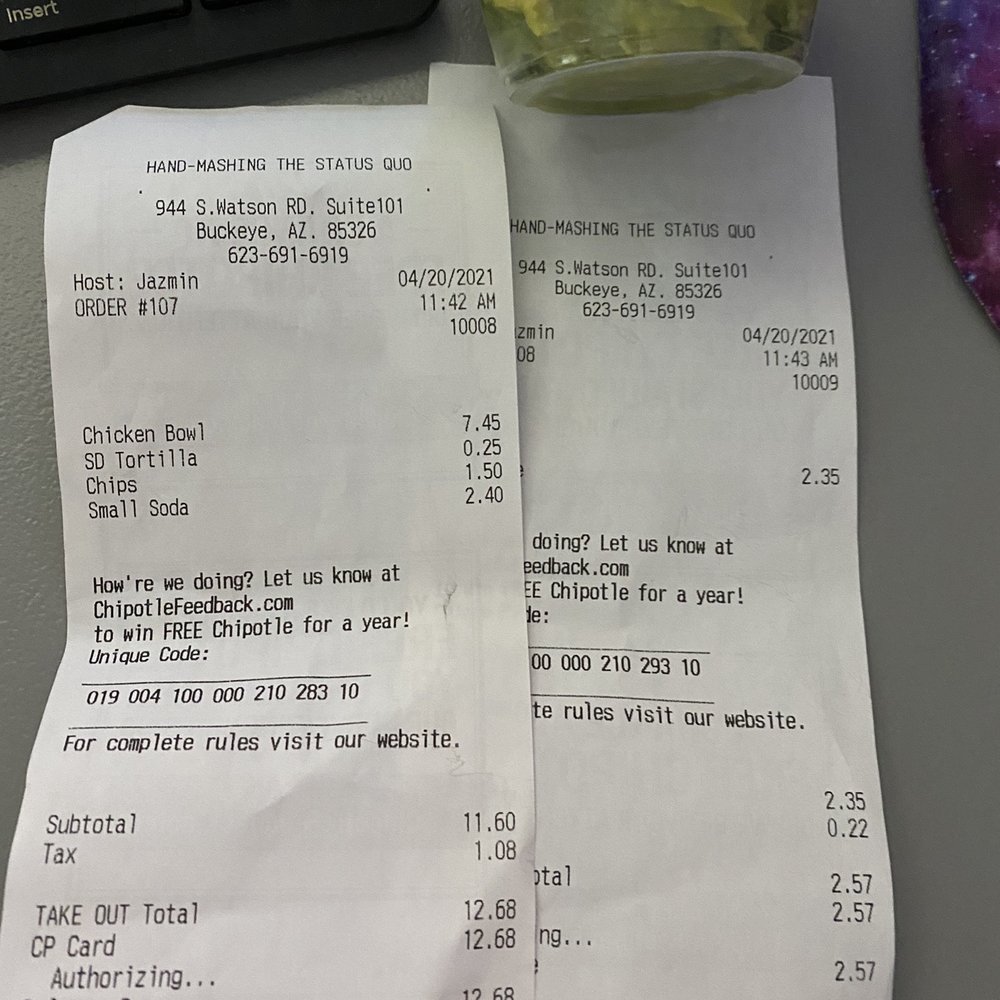 Chipotle Mexican Grill - I was charged 2.35 for a small guacamole. - Mexican Near Me - Buckeye, Arizona
