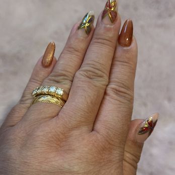 Jade Nails & Spa - Cat eye and butterfly with chrome liner - Nail Salons Near Me - Garden Grove, California