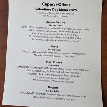 Capers + Olives - The Valentine Menu 2025 - Italian Near Me - Everett, Washington Capers + Olives - The Valentine Menu 2025 - Italian Near Me - Everett, Washington
