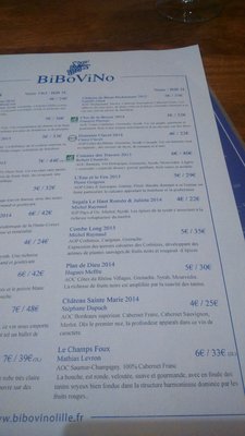 Menu photo 1 Bibovino Lille, 59