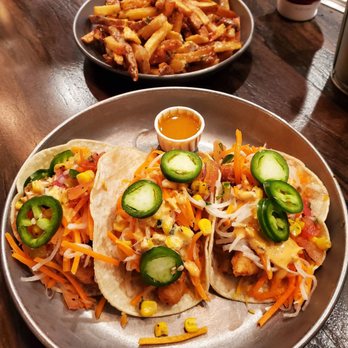 Broderick - Fish tacos with garlic fries! - Burgers Near Me - Walnut Creek, California