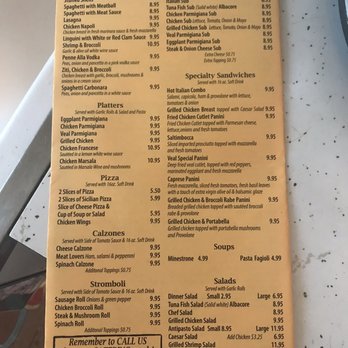 Zuccarelli - Lunch Menu!  Man, I've been sleeping in this.  Love this place! - Pizza Near Me - Pompano Beach, Florida