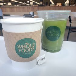 WFM Coffee Bar - Cold matcha latte and hot tea