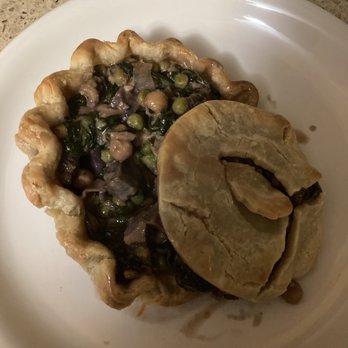 The Right Slice - Red curry pot pie - garbanzo beans, potatoes, spinach, curry spiced sauce - not spicy at all. - Desserts Near Me - Kalaheo, Hawaii The Right Slice - Red curry pot pie - garbanzo beans, potatoes, spinach, curry spiced sauce - not spicy at all. - Desserts Near Me - Kalaheo, Hawaii