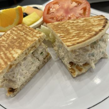 Berrylicious Breakfast Club - Tuna salad pita comes with cup of soup and fries or fruit. - Breakfast & Brunch Near Me - Lombard, Illinois Berrylicious Breakfast Club - Tuna salad pita comes with cup of soup and fries or fruit. - Breakfast & Brunch Near Me - Lombard, Illinois