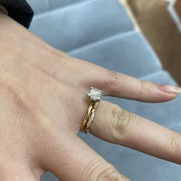 Engagement ring and wedding band