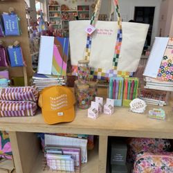 Hats totes and office supplies