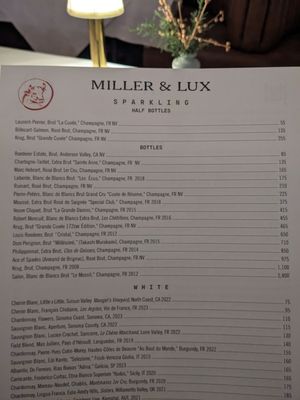Menu photo 3 Miller & Lux San Francisco, CA Menu photo 3 Miller & Lux San Francisco, CA
