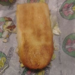 Fox's Pizza Den - Fox's Pizza in Seward, PA. This is their 6in grilled chicken hoagie. It's shameful they even sent this out! Looks like vomit.