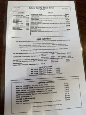 Menu photo 3 Sutton County Steak House Sonora, TX