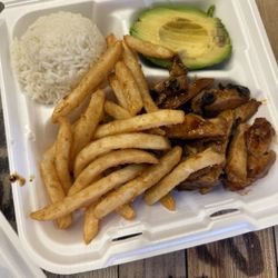 Aloha Hawaiian BBQ - Hawaiian bbq chicken, rice and 2 sides
