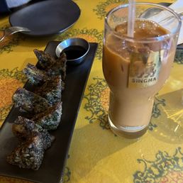 Chive Pancake and Thai Ice Tea Chive Pancake and Thai Ice Tea