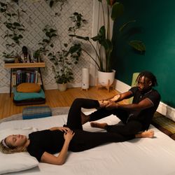 Bodhi Work Massage Therapy Ann Arbor - Traditional Thai Massage, given by provider & LMT, Kimari Johnson.