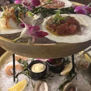 Tides - Seafood tower - sampler - $54 and worth it, very good and fresh - Seafood Near Me - Danville, California Tides - Seafood tower - sampler - $54 and worth it, very good and fresh - Seafood Near Me - Danville, California