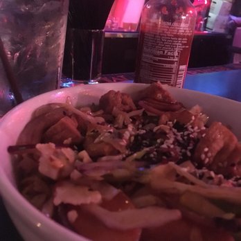 Dots Cafe - Tofu rice bowl (even though I ordered the chicken rice bowl) - Dive Bars Near Me - Portland, Oregon