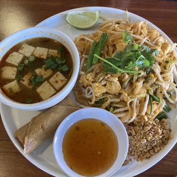 Mantra Raja - Lunch special. Pad Thai (L) my daughter enjoyed it. - Thai Near Me - Carlsbad, California Mantra Raja - Lunch special. Pad Thai (L) my daughter enjoyed it. - Thai Near Me - Carlsbad, California