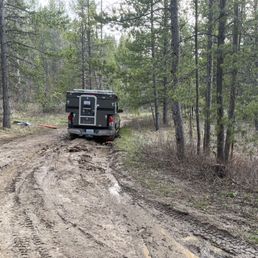 Stuck on a muddy backroad.