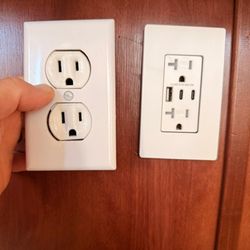 Rebolt Technologies - Upgrade to a 20amp w/USBs + tamper resistant outlet that blocks objects from being inserted preventing childhood electrocution.