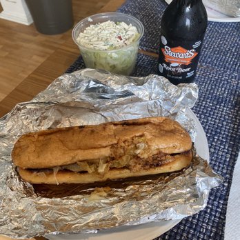 Greenwich Prime Meats - Tidbits with cheese and onions on garlic bread. Small Gorgonzola salad and root beer. - Delis Near Me - Greenwich, Connecticut Greenwich Prime Meats - Tidbits with cheese and onions on garlic bread. Small Gorgonzola salad and root beer. - Delis Near Me - Greenwich, Connecticut