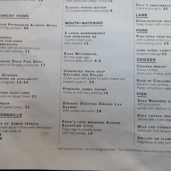 L'Escargot - English menu - French Near Me - Paris, 75