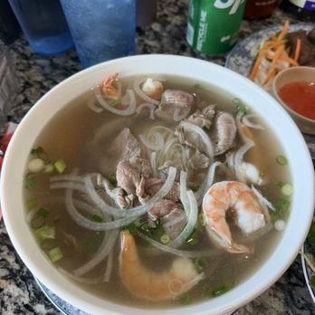 Pho Bistro - filet mignon pho with shrimp added (before spice) - Vietnamese Near Me - Carrollton, Texas Pho Bistro - filet mignon pho with shrimp added (before spice) - Vietnamese Near Me - Carrollton, Texas