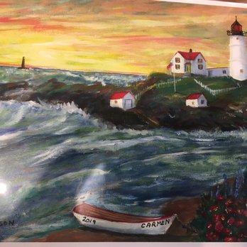 Nubble Lighthouse - Painting of Nubble Light House for mom - Landmarks & Historical Buildings Near Me - York, Maine Nubble Lighthouse - Painting of Nubble Light House for mom - Landmarks & Historical Buildings Near Me - York, Maine