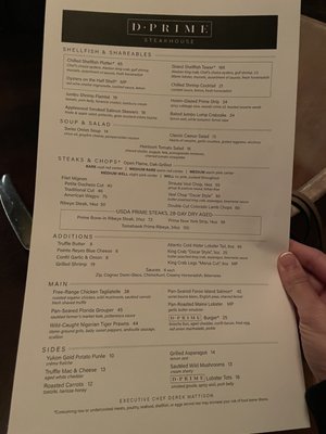 Menu photo 8 D.PRIME Steakhouse Detroit, MI Menu photo 8 D.PRIME Steakhouse Detroit, MI