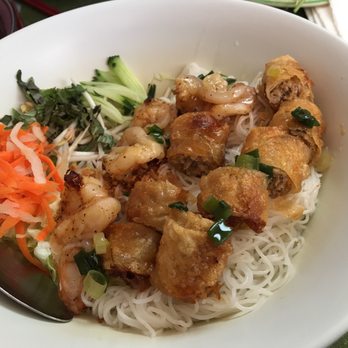Saigon Fast Food - Vermicelli with Fried Spring Roll and Shrimp - Vietnamese Near Me - Greenville, South Carolina