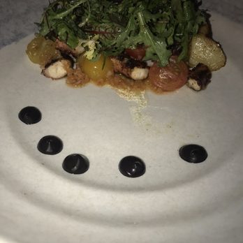 Roka Akor - Chicago - Robata Grilled Octopus, Meyer Lemon Dressing, Squid Ink Aioli ($22) - Sushi Bars Near Me - Chicago, Illinois Roka Akor - Chicago - Robata Grilled Octopus, Meyer Lemon Dressing, Squid Ink Aioli ($22) - Sushi Bars Near Me - Chicago, Illinois