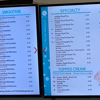 T4 Tea For U - Menu as of May 2020 - Bubble Tea Near Me - Fairfield, California T4 Tea For U - Menu as of May 2020 - Bubble Tea Near Me - Fairfield, California
