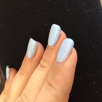 Sassy Nails - Uneven on sides, cuticles not pushed back - Nail Salons Near Me - Yucca Valley, California