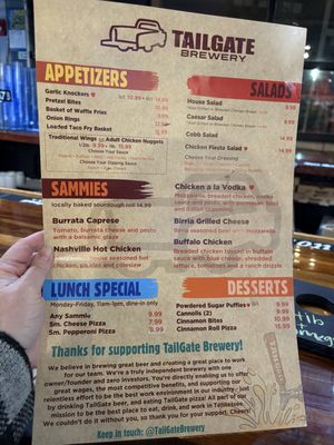 Menu photo 4 TailGate Brewery -  Germantown Nashville, TN