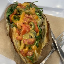 Veggie Spud! Delicious. Get extra cheese sauce! Veggie Spud! Delicious. Get extra cheese sauce!