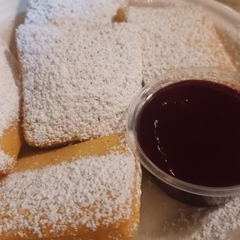 Root'd Cafe - Beignets with raspberry sauce - New American Near Me - Cottonwood Heights, Utah Root'd Cafe - Beignets with raspberry sauce - New American Near Me - Cottonwood Heights, Utah