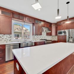 Pentwater Cabinetry - High End Espresso Shaker kitchen ; custom pantry for microwave
#expresso shaker
