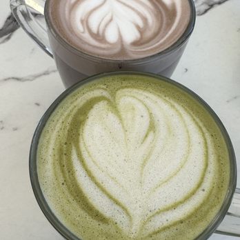 Sweet Maple - Ube latte with espresso and matcha latte - Breakfast & Brunch Near Me - Cupertino, California Sweet Maple - Ube latte with espresso and matcha latte - Breakfast & Brunch Near Me - Cupertino, California