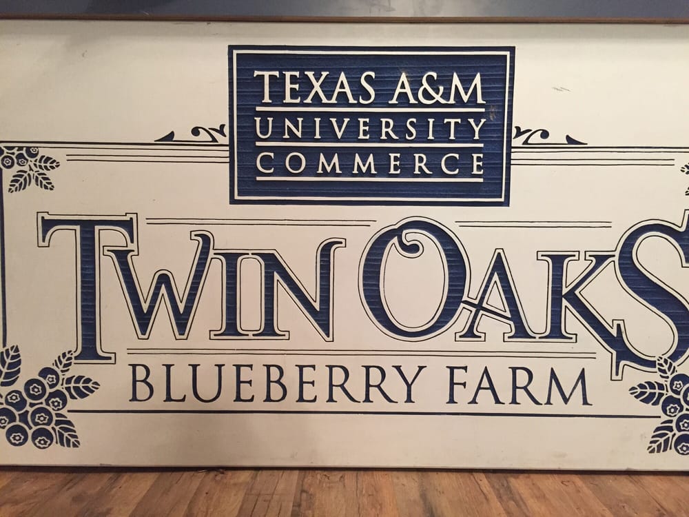 Texas A&M University- Commerce Twin Oaks Blueberry Farm Logo
