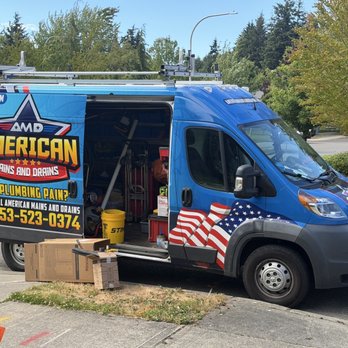 American Mains and Drains - Mobile car parked - Plumbing Near Me - Puyallup, Washington