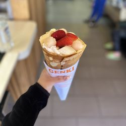 Genki Crepes & Mini-Mart - 15. Strawberry Crepe with lychee and banana