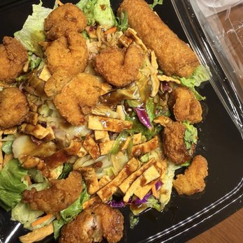 Zaxbys - Asian salad with cold hard shrimp and cold egg roll - Chicken Wings Near Me - Newnan, Georgia Zaxbys - Asian salad with cold hard shrimp and cold egg roll - Chicken Wings Near Me - Newnan, Georgia