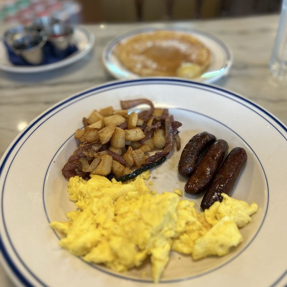 National Anthem - Traditional breakfast with sausage, potatoes, and a side pancake was just what I needed!! - American Near Me - Atlanta, Georgia National Anthem - Traditional breakfast with sausage, potatoes, and a side pancake was just what I needed!! - American Near Me - Atlanta, Georgia