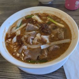 Satay Beef egg noodle soup Satay Beef egg noodle soup