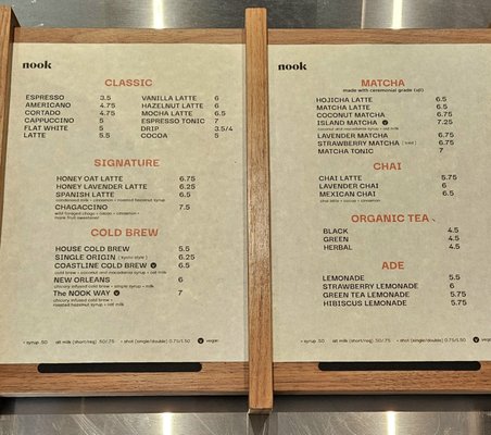 Menu photo 1 Nook Coffee Bar La Palma, CA