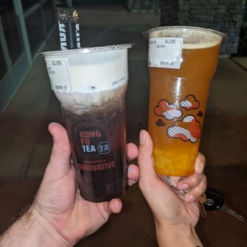 Kung Fu Tea - Winter Melon Tea Milk Cap and Mango Madness - Bubble Tea Near Me - Rancho Cucamonga, California