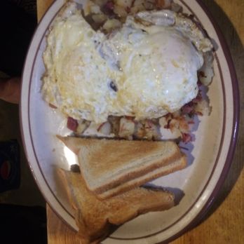 Betty's On Grand - Breakfast special, Corned beef hash, eggs and toast. - Diners Near Me - Houston, Missouri Betty's On Grand - Breakfast special, Corned beef hash, eggs and toast. - Diners Near Me - Houston, Missouri