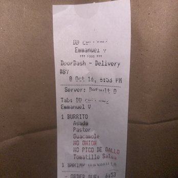 El Rey Taco Grill - Reciept from store - Mexican Near Me - Fontana, California El Rey Taco Grill - Reciept from store - Mexican Near Me - Fontana, California