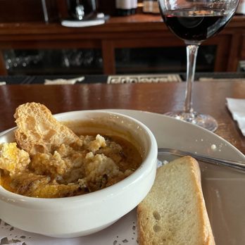 Caribou Cafe - Pike Quenelles in lobster sauce with goat cheese - classic entree du jour - French Near Me - Philadelphia, Pennsylvania Caribou Cafe - Pike Quenelles in lobster sauce with goat cheese - classic entree du jour - French Near Me - Philadelphia, Pennsylvania