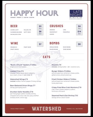 Menu photo 1 Watershed Baltimore, MD Menu photo 1 Watershed Baltimore, MD
