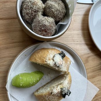 Lilia - Cacio e Pepe Fritelle & Roasted Ramp Focaccia - Italian Near Me - Brooklyn, New York