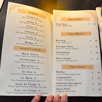 Azucar - cocktail menu p.1 - Cuban Near Me - Charlotte, North Carolina
